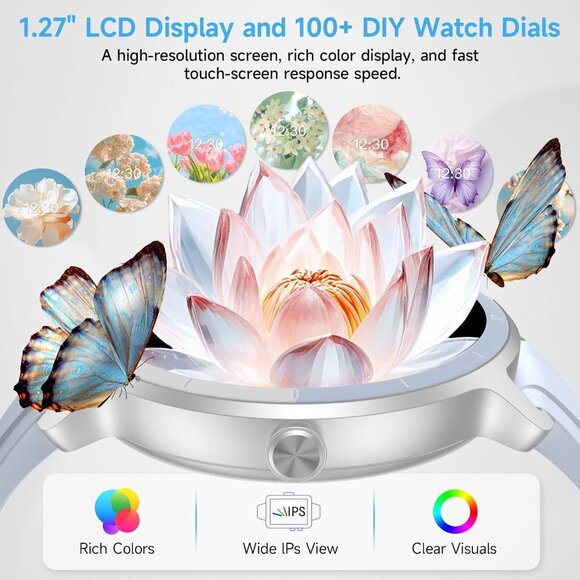 ⚡Frost Blue Smart Watch for Men Women Bluetooth Calling Compatible with Android - Picture 5 of 9